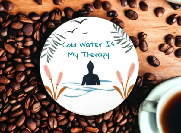Cold Water Is My Therapy Wooden Coaster